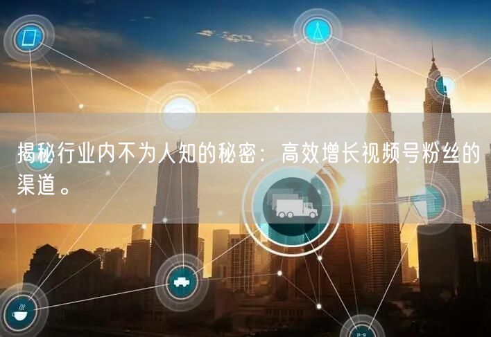 揭秘行业内不为人知的秘密:高效增长视频号粉丝的渠道。
